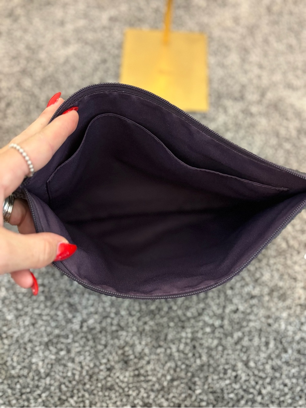 Coach Purple Leather Python Embossed Clutch Pouch - Picture 7 of 10